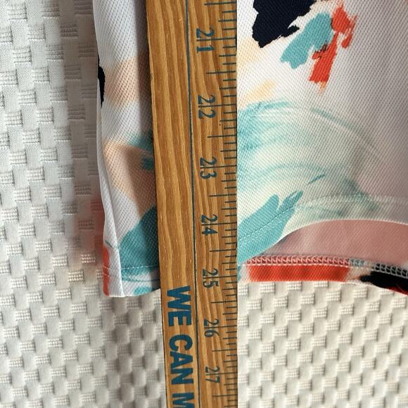 Chico’s Zenergy Floral Flutter Sleeve Top Red Lacquer Size 2 US Large Current - Picture 6 of 6